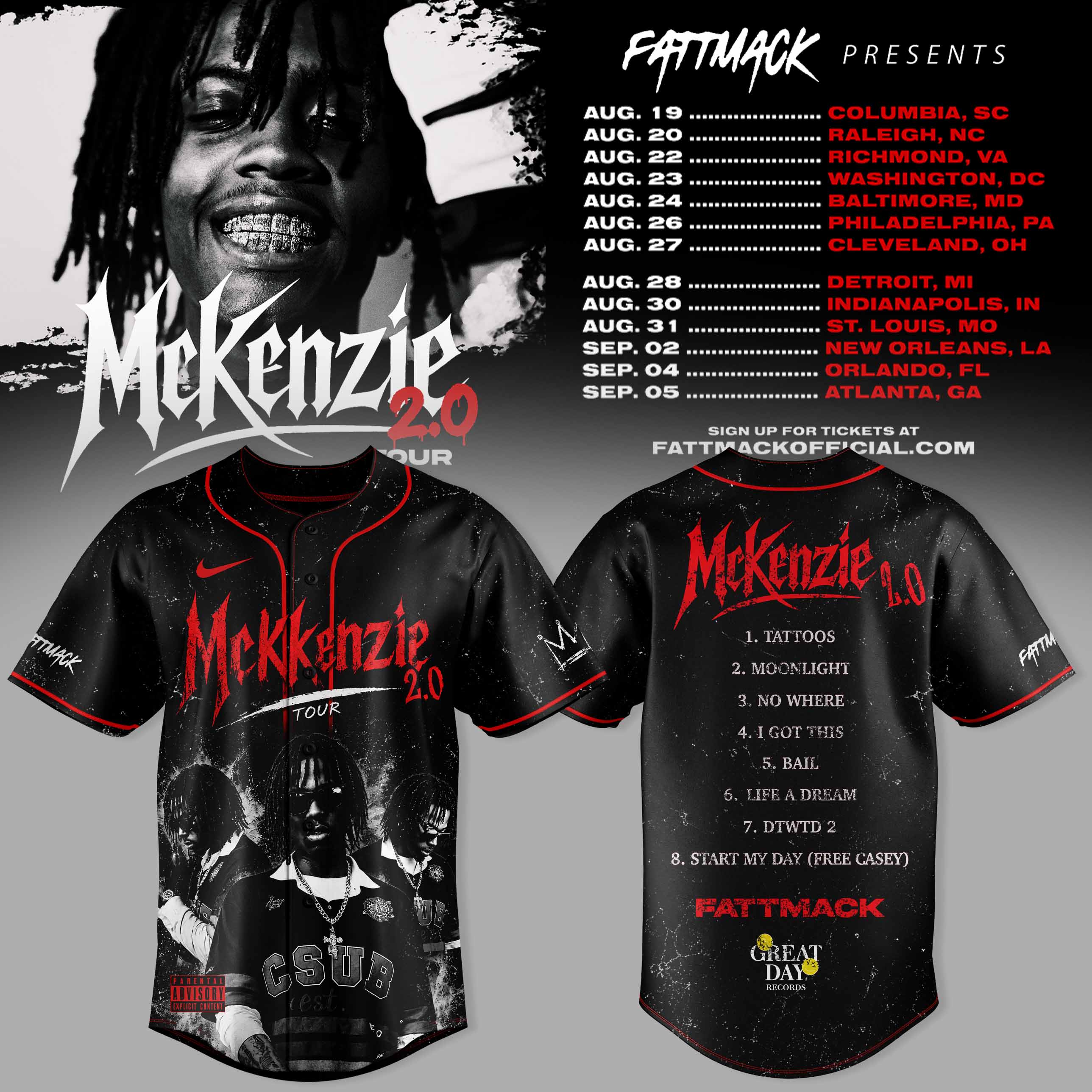 Mckenzie 2.0 No Mercy Tour Official Fan Jersey Edition