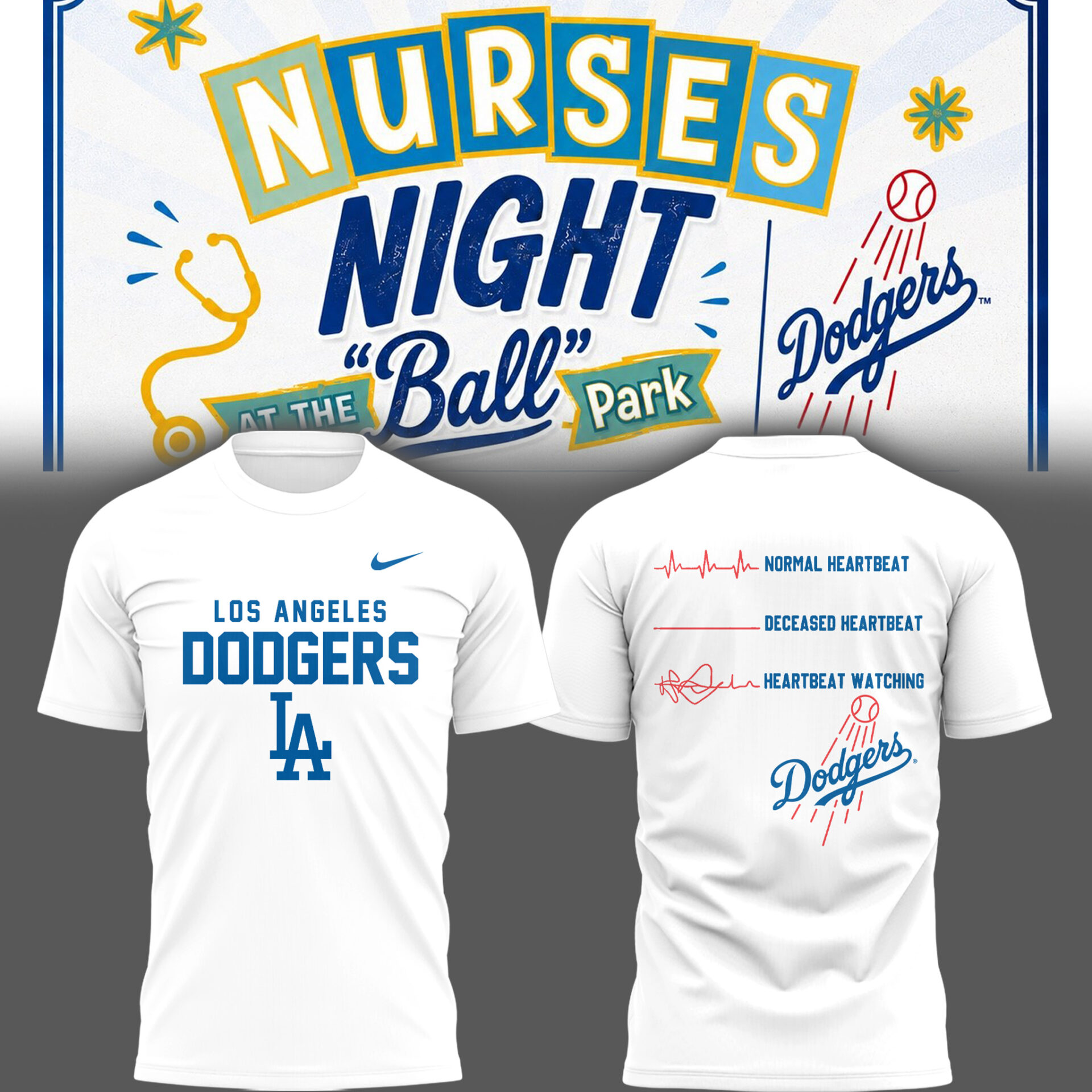 Los Angeles Dodgers Nurse Night Premium Fan T-Shirt Collection