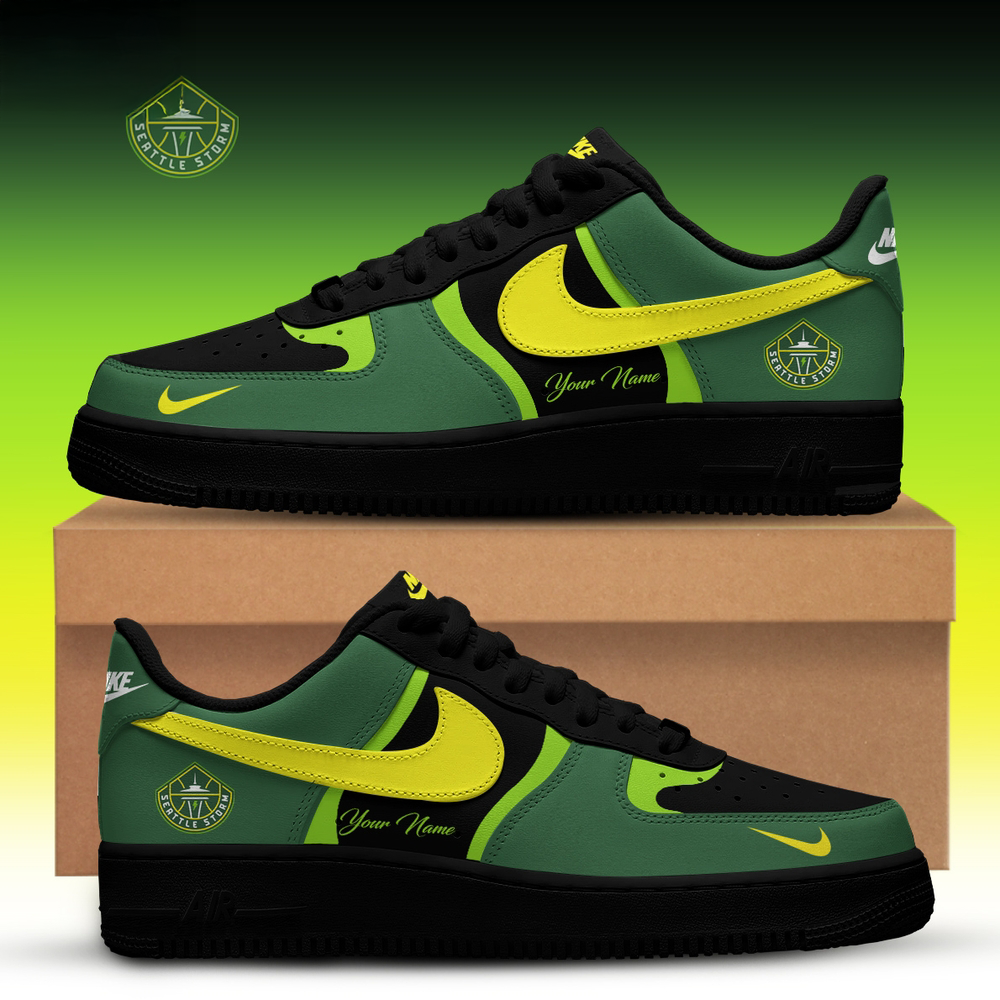 Seattle Storm Back To Black Custom Air Force Sneakers Collection