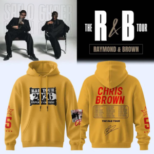 Usher Raymond & Chris Brown The R&B Tour 2026 Yellow Hoodie Fan Collection
