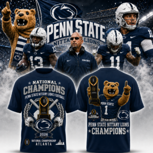 Penn State Nittany Lions National Champions 2026 T-Shirt College Football Championship Graphic Tee Ncaa Penn State Football Fan Shirt Gift For Nittany Lions Fans
