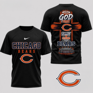 Chicago Bears Nfl Faith Family Team Pride 3D Graphic Fan Shirt Christian Football Collection Premium Apparel