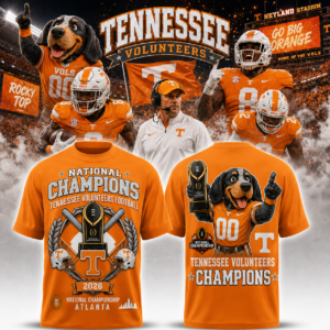 Tennessee Volunteers National Champions 2026 T-Shirt College Football Championship Graphic Tee Ncaa Tennessee Football Fan Shirt Gift For Volunteers Fans