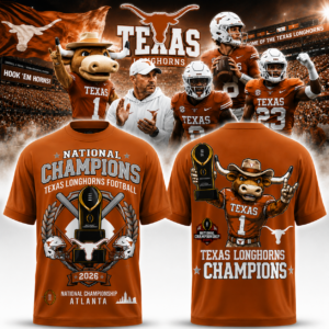 Texas Longhorns National Champions 2026 T-Shirt College Football Championship Graphic Tee Ncaa Texas Longhorns Football Fan Shirt Gift For Longhorns Fans