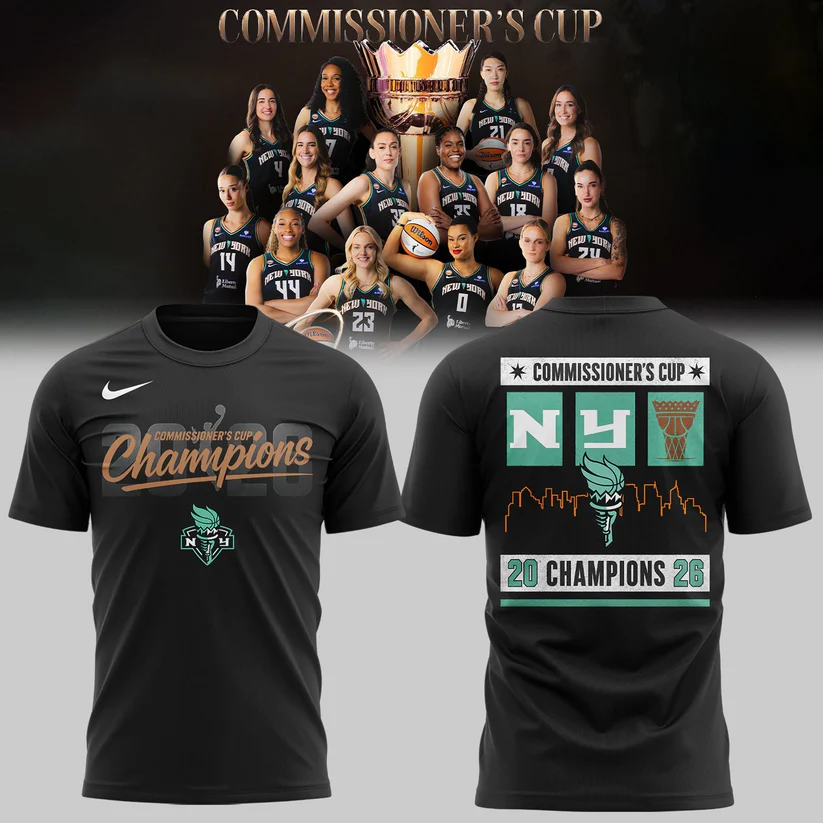 New York Liberty 2026 Commissioners Cup Champions Premium Celebration Shirt