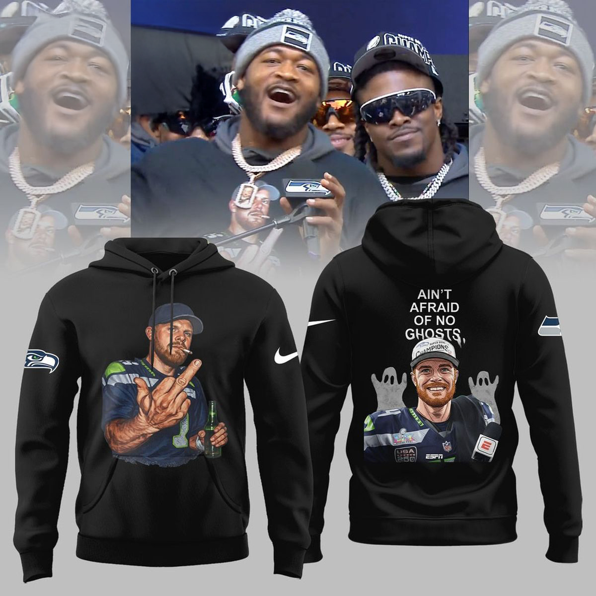 Seattle Seahawks Sam Darnold Middle Finger Limited Edition Hoodie
