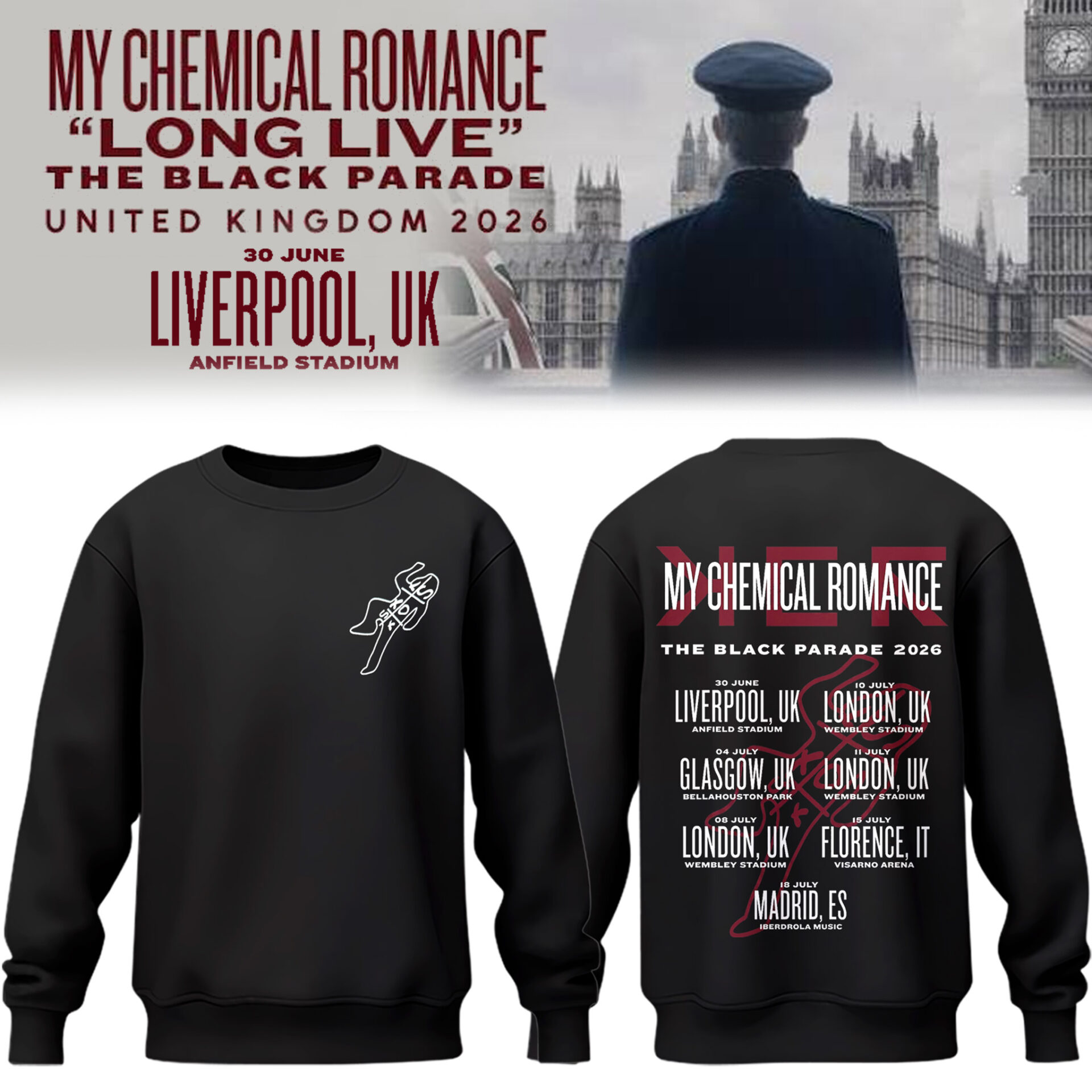 My Chemical Romance The Black Parade Tour 2026 Premium Sweatshirt Fan Collection