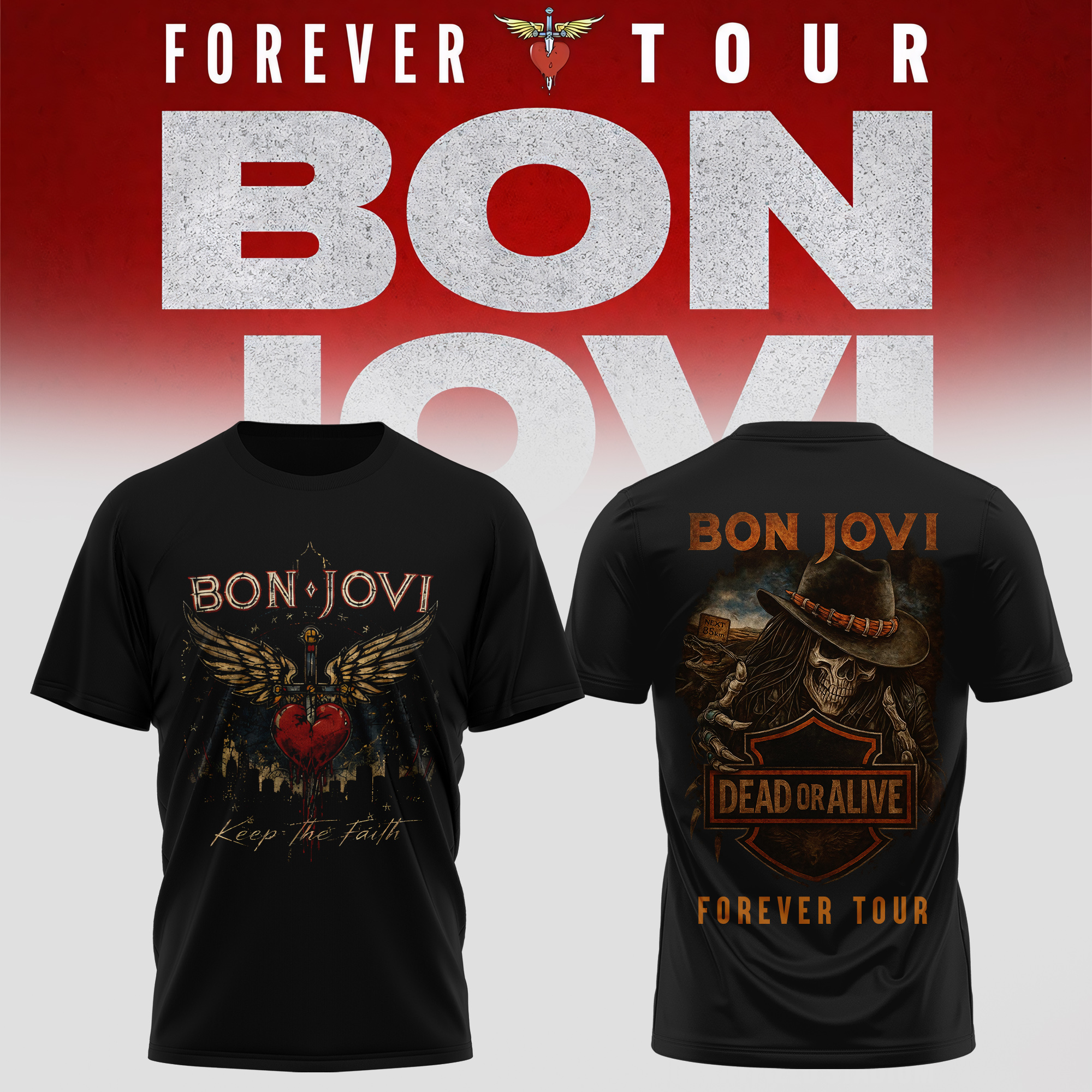 Bon Jovi Forever Tour Limited Merchandise T-Shirt