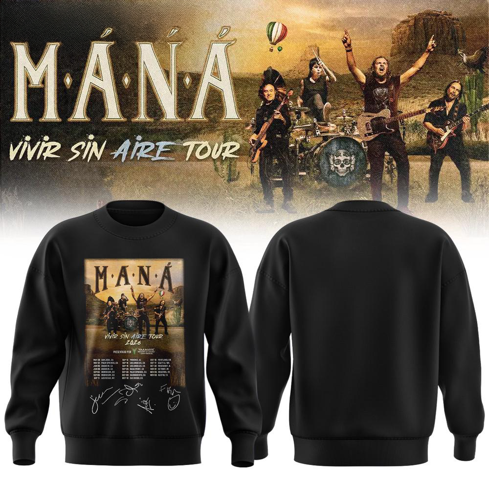 Manna Vivir Sin Aire Tour 2026 Signature Sweatshirt Premium Edition