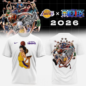 Los Angeles Lakers X One Piece Anime 2026 Two Sided Streetwear T-Shirt