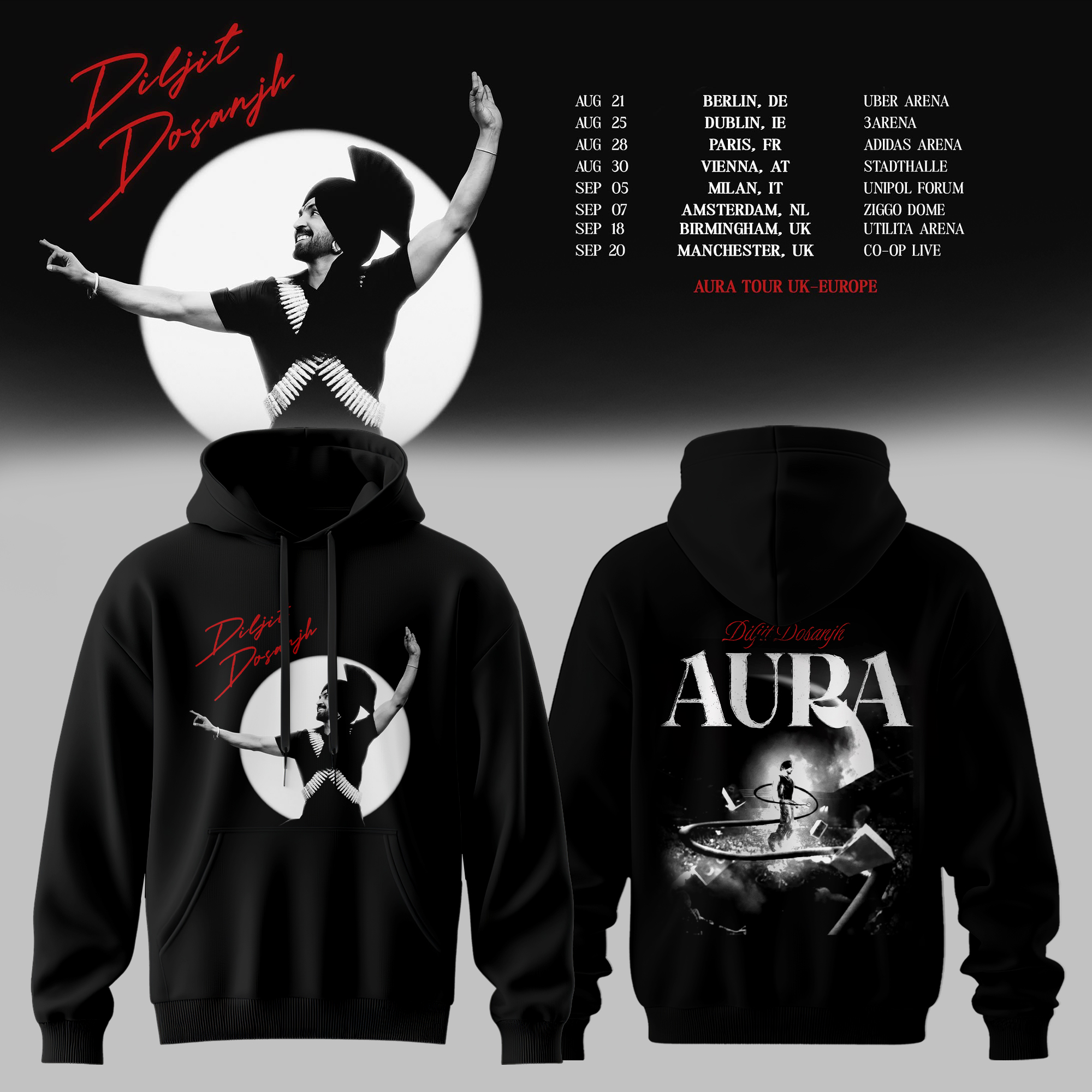Aura World Tour 2026 Europe Uk Official Concert Hoodie