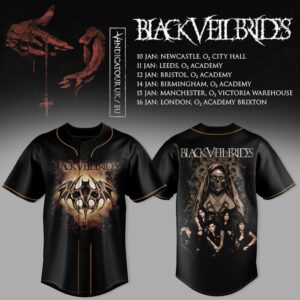 Black Veil Brides Uk Tour 2026 Custom Baseball Jersey Gift For Fans