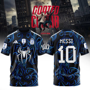 Spider Man X Argentina Messi Graphic T-Shirt Gifts For Fans