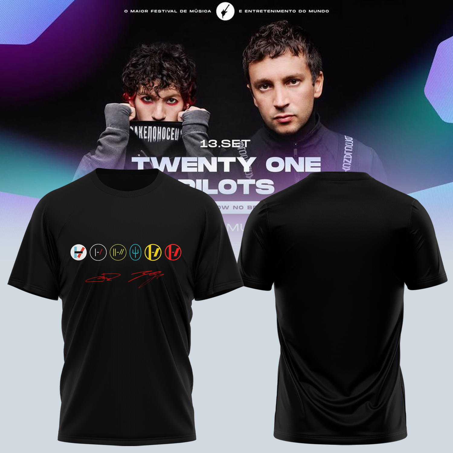 Twenty One Pilots 2026 Shows Signature Limited Edition T-Shirt Official Tour Apparel
