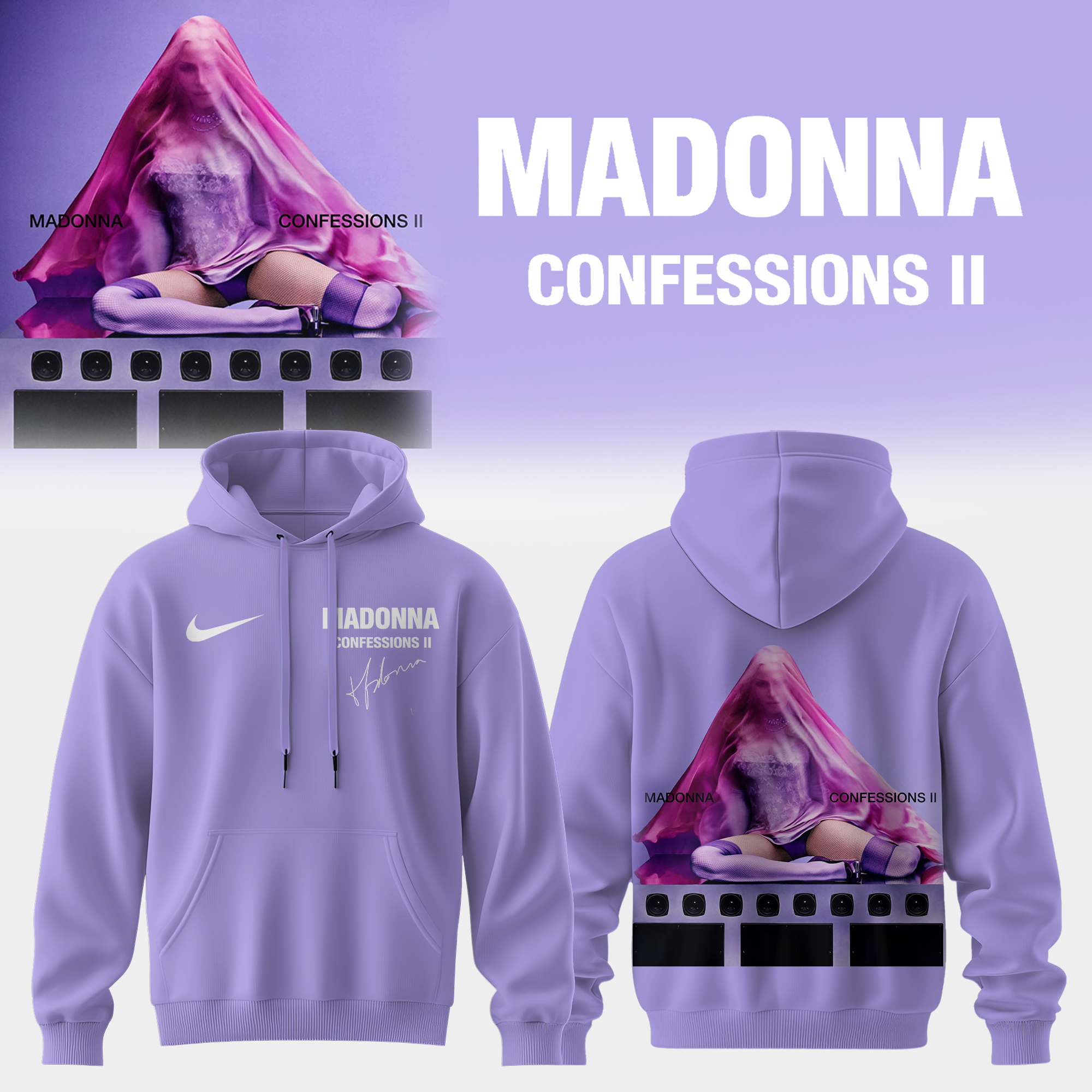 Madonna Confessions Ii Album Premium Graphic Hoodie Collector Merchandise