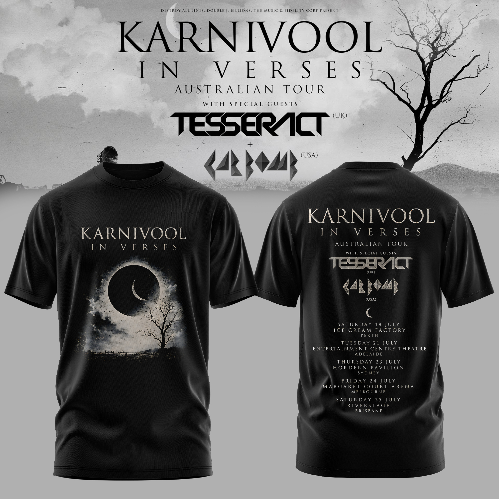 Karnivool In Verses Australian Tour 2026 Exclusive Fan T-Shirt