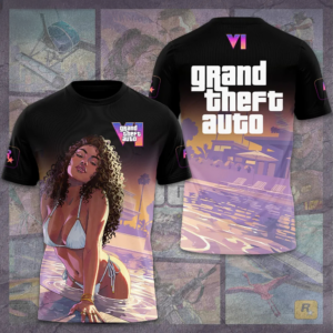 Grand Theft Auto Vi 2026 Limited Gaming Graphic T-Shirt Premium Fan Edition