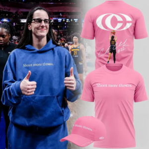 Caitlin Clark Shoot More Threes Logo And Signatures 2026 Pink Fan T-Shirt Collection