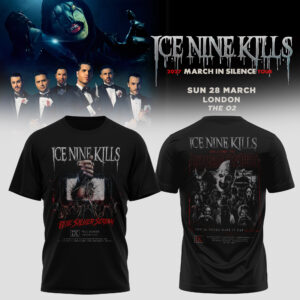 Ice Nine Kills 2027 March In Silence Tour Baseball T-Shirthorrorwood The Silver Scream Fan Gift Button Up T-Shirt