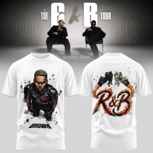 Usher Raymond & Chris Brown The R&B Tour 2026 White T-Shirt Fan Collection