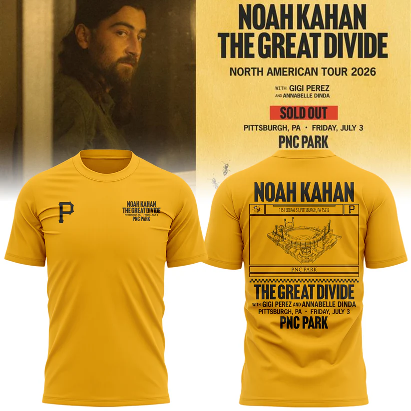 Pittsburgh Pirates X Noah Kahan 2026 Yellow Graphic T-Shirt Collector Edition