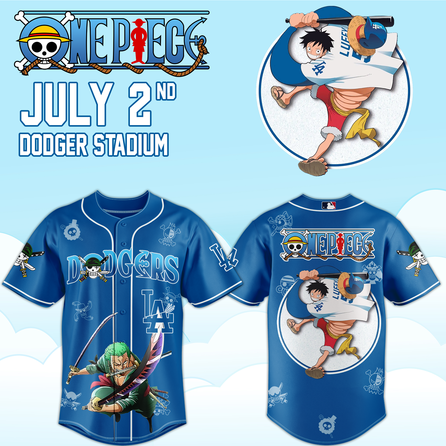 Los Angeles Dodgers One Piece Night 2026 Premium Collector Jersey