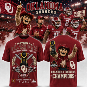 Oklahoma Sooners National Champions 2026 T-Shirt College Football Championship Graphic Tee Ncaa Oklahoma Football Fan Shirt Sooners Championship Gift