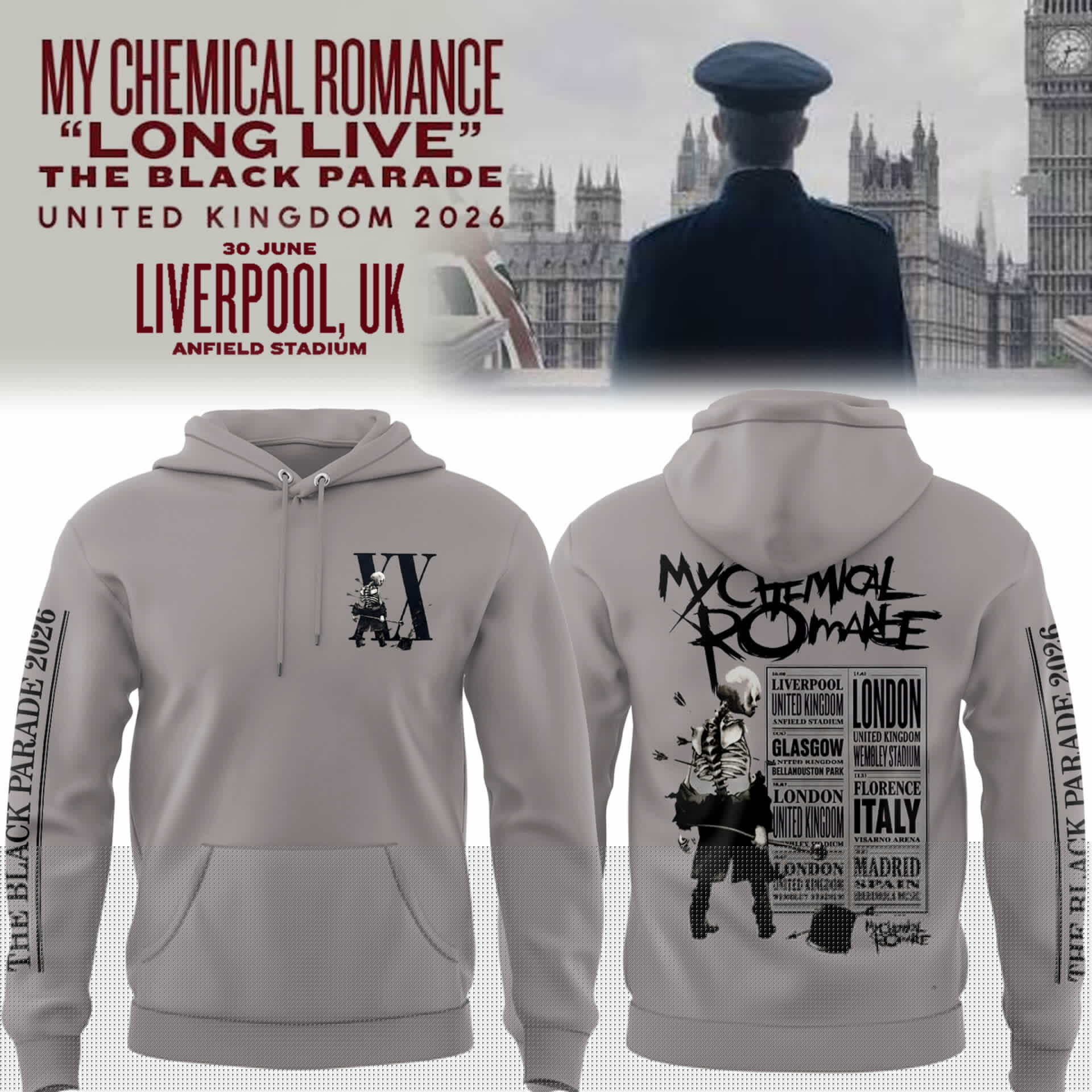 My Chemical Romance The Black Parade Tour 2026 Limited Fan Hoodie Gift
