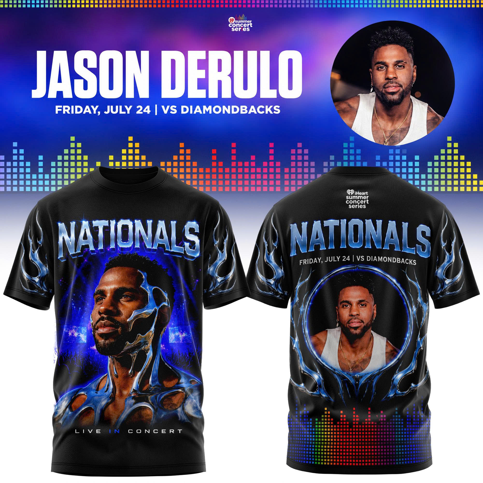 Jason Derulo X Washington Nationals Summer Concert Series T-Shirt Fan Collection