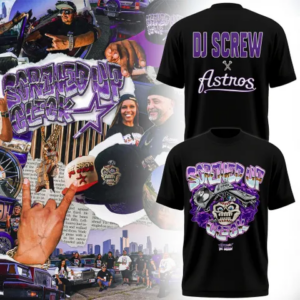 Dj Screw X Houston Astros Squared Up Crew Graphic T-Shirt Houston Hip Hop Streetwear Tee Custom Front And Back Shirt Gift For Dj Screw And Astros Fans