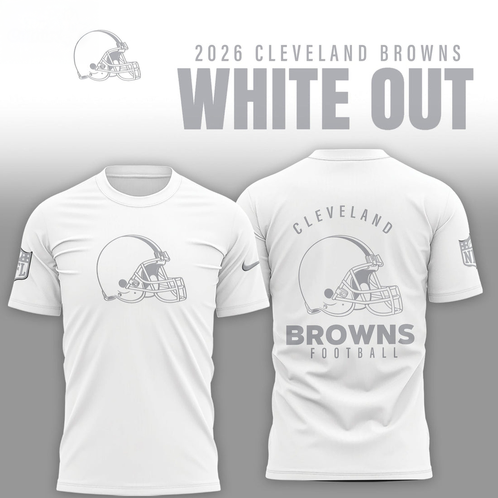 Cleveland Browns White Out 2026 Graphic T-Shirt