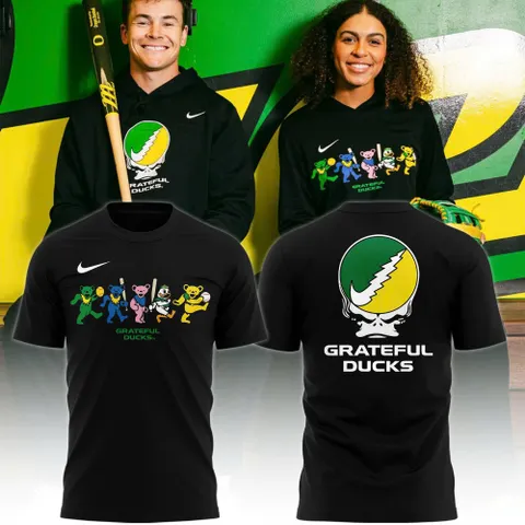 Grateful Ducks Hockey Fan T-Shirt Grateful Dead Inspired Ducks Pullover T-Shirt Retro Music Style Hockey T-Shirt Gift For Men And Women