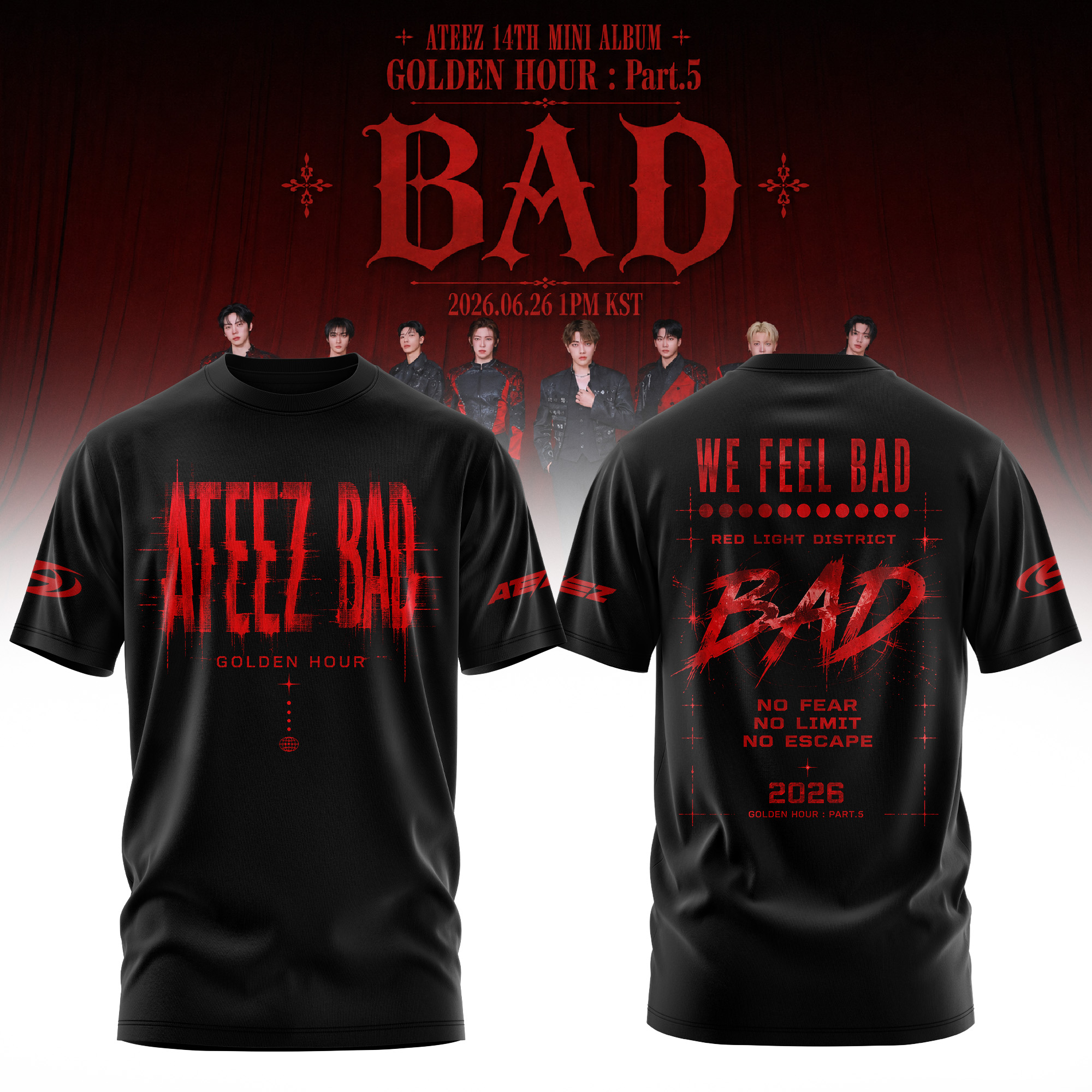 AT-Shirtz Crimson Chaos Kpop Fan T-Shirt