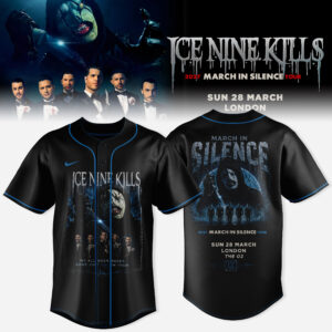 Ice Nine Kills 2027 March In Silence Tour Baseball Jersey Horror Mask Concert Merch Button Up Fan Gift