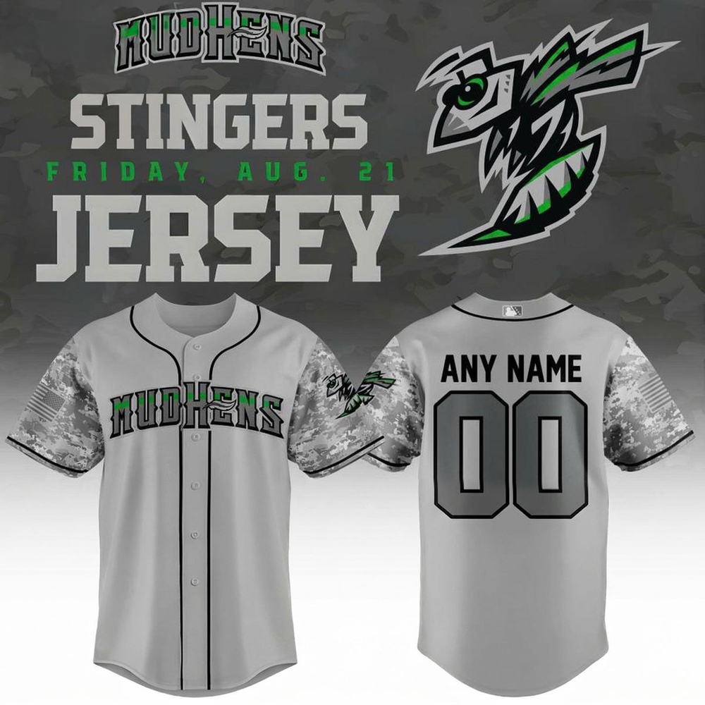 Toledo Mud Hens Stingers Night Military Appreciation Baseball Jersey