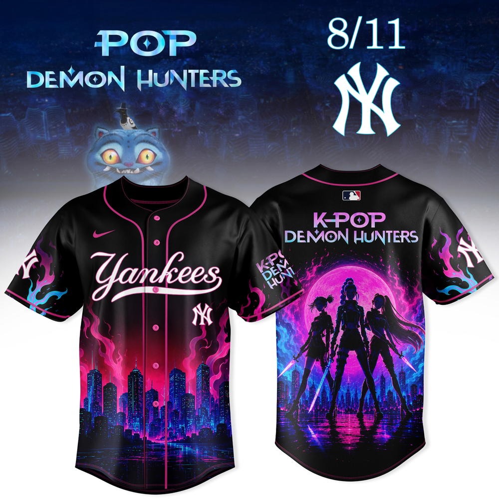 New York Yankees Kpop Demon Hunters Night Collector Baseball Jersey