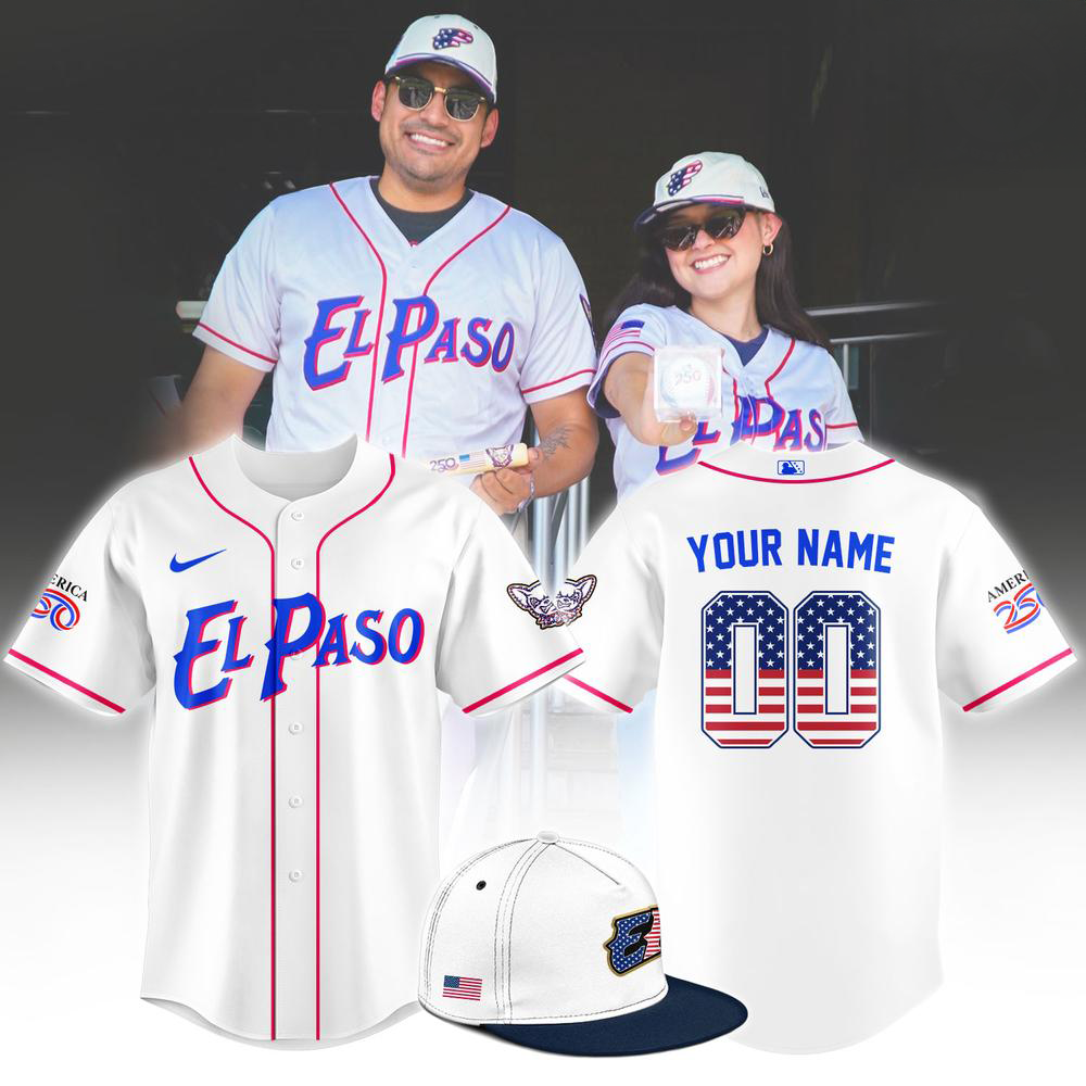El Paso 4Th Of July America 250 Custom Name Baseball Jersey