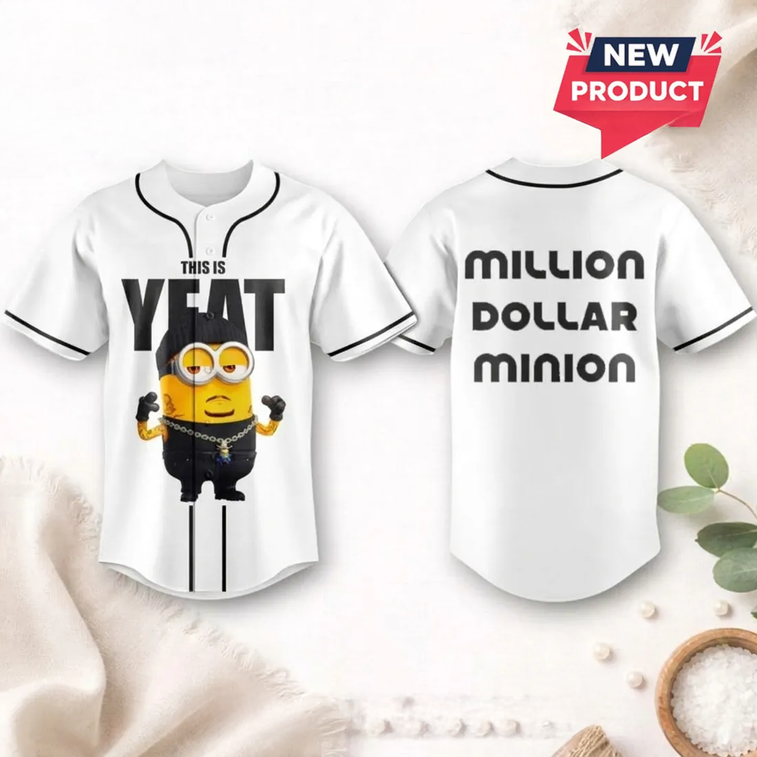Yeat X Minion Music Fan Baseball Jersey