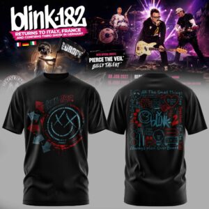 Blink182 Europe Tour Concert Graphic T-Shirt
