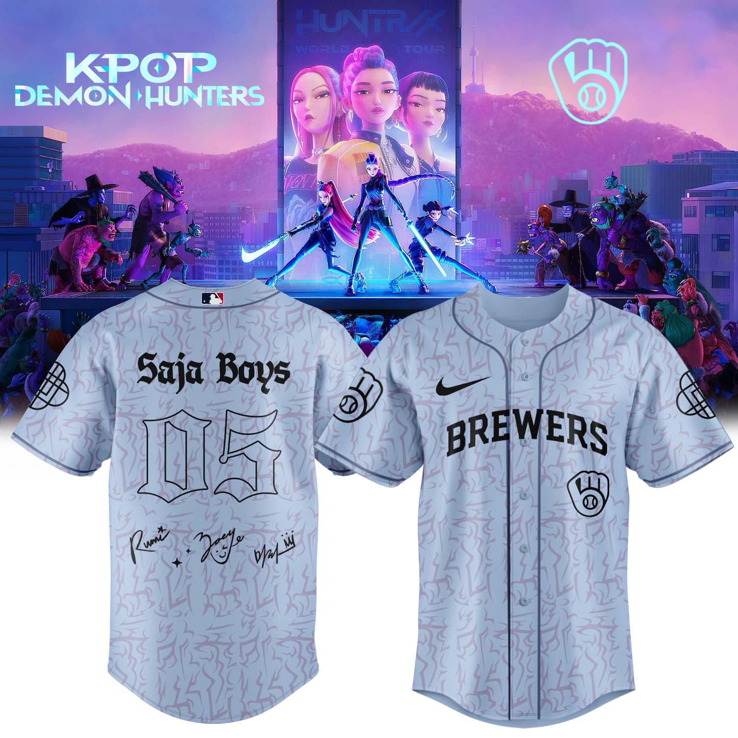 Milwaukee Brewers X Kpop Demon Hunters Nights Collector Jersey