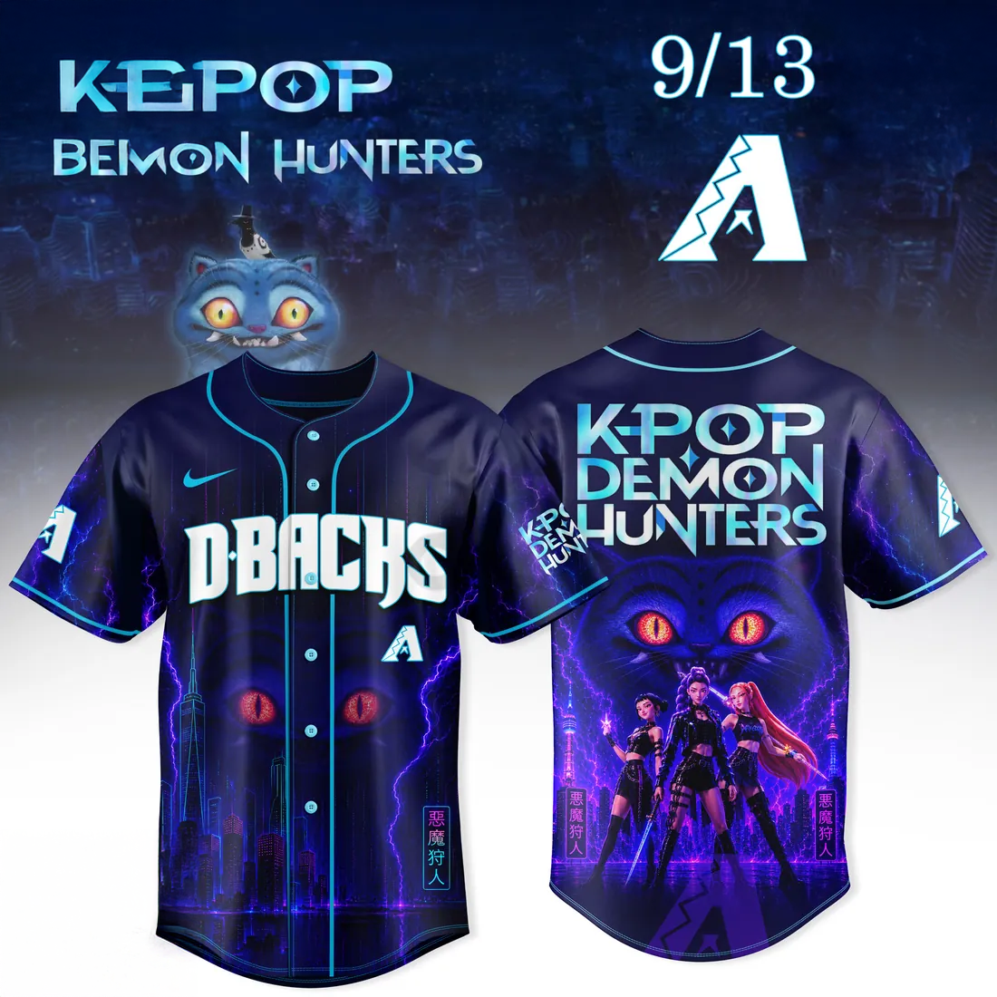 Kpop Demon Hunters X Arizona Diamondbacks Fan Jersey