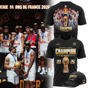 As Monaco Basket French League Champions 2026 T-Shirt
