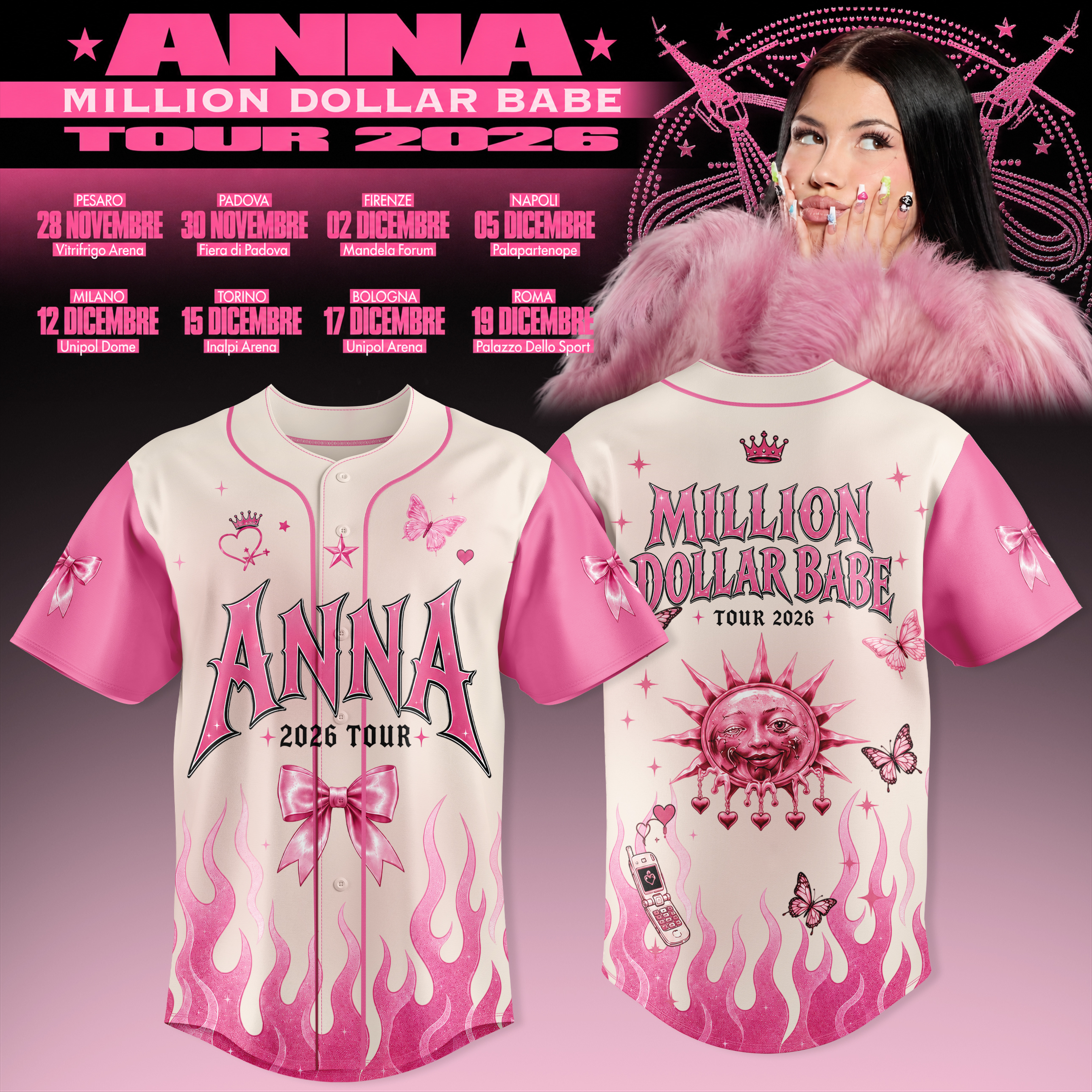Million Dollar Babe Tour Live Concert Baseball Jersey