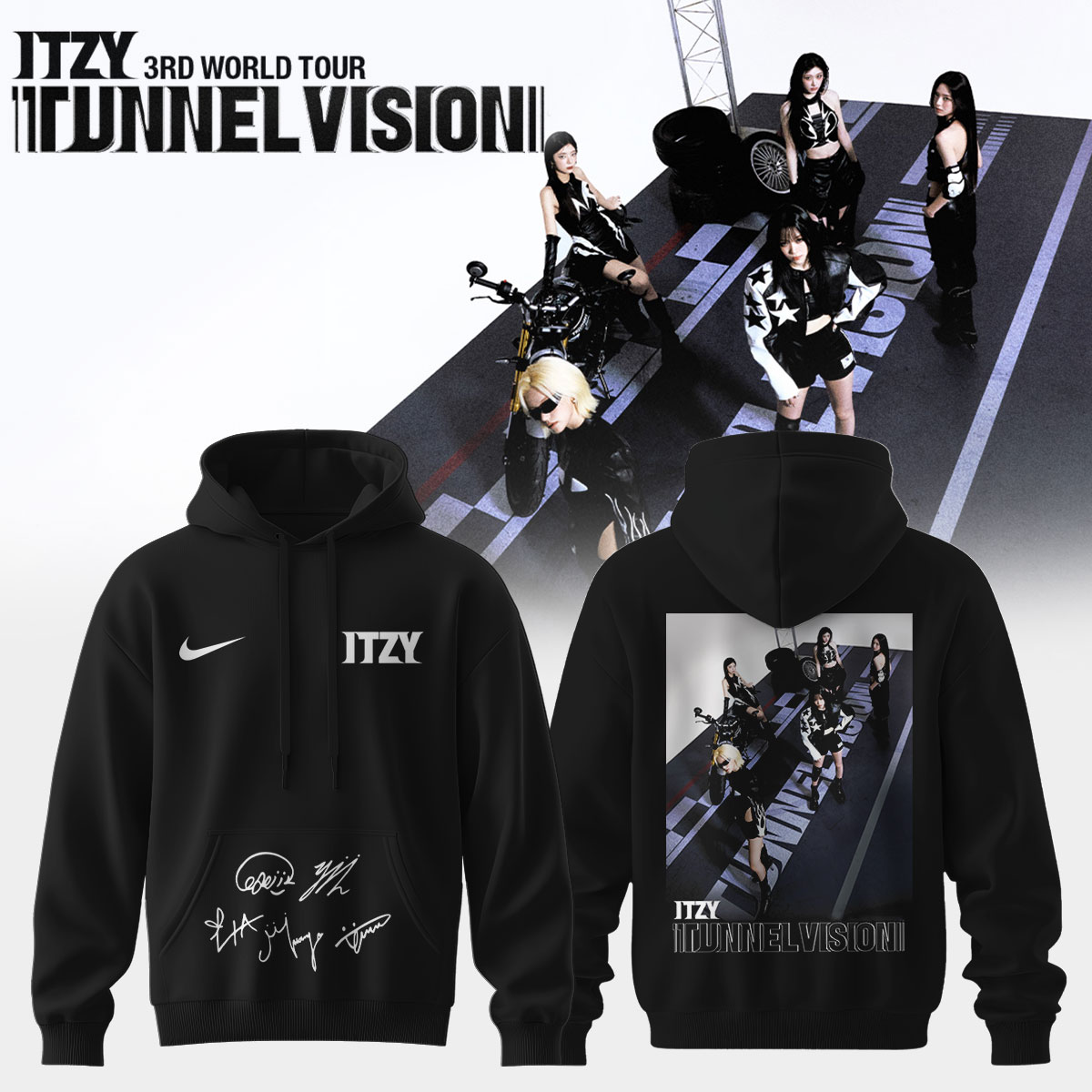 Itzy Tunnel Vision World Tour 2026 Limited Graphic Hoodie
