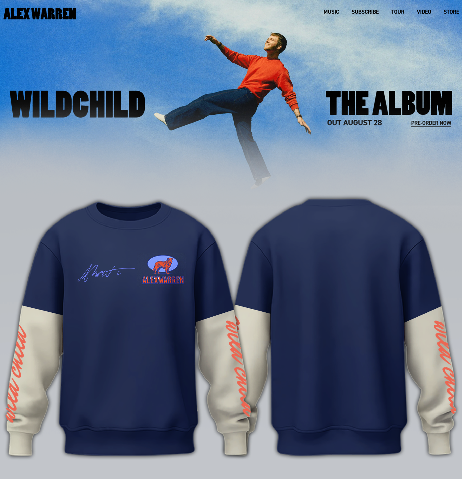 Alex Warren Little Orphan Alex Tour Premium Crewneck Sweatshirt