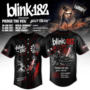 Blink182 Europe Tour 2027 Pop Punk Baseball Jersey