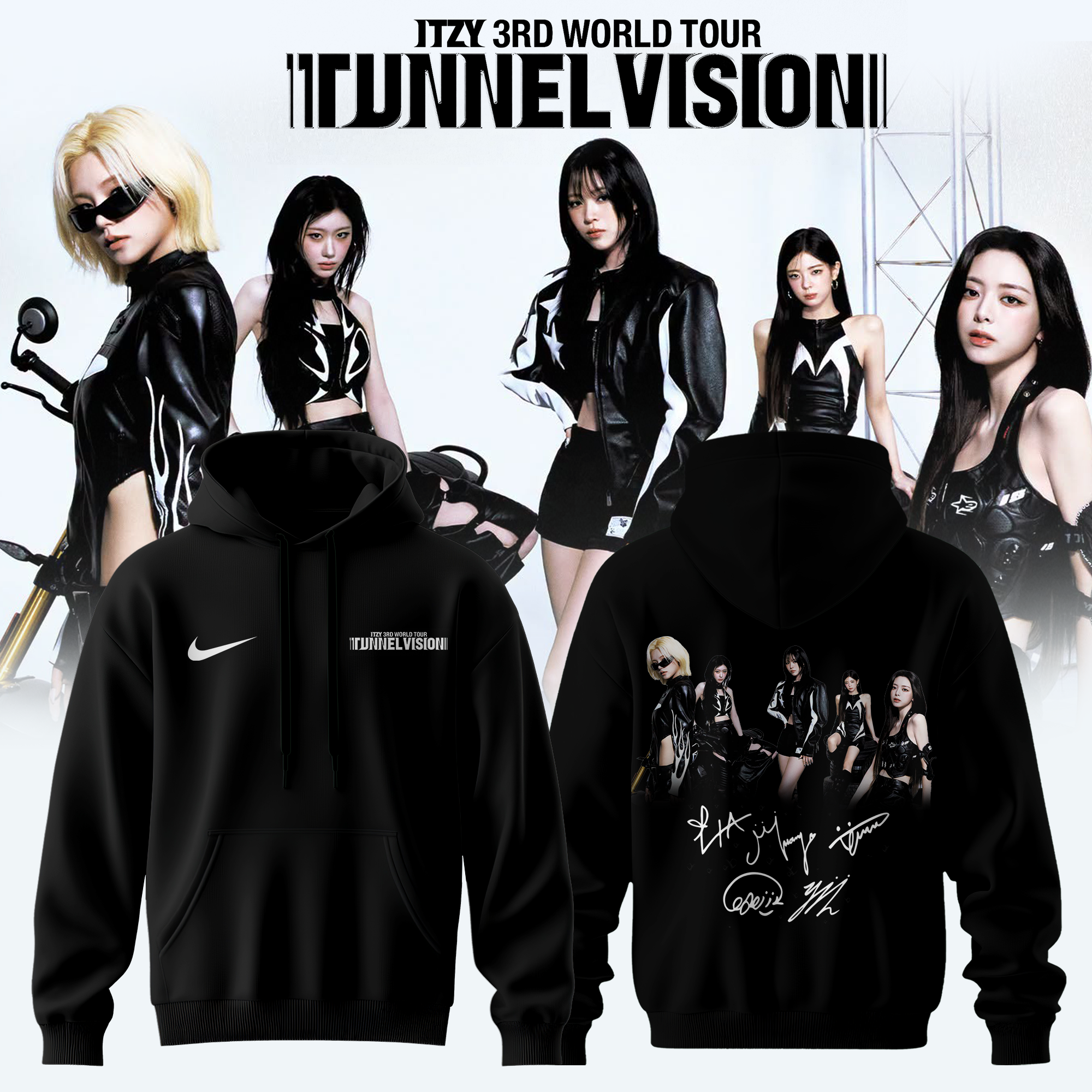 Itzy Tunnel Vision World Tour 2026 Premium Fan Hoodie