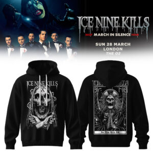 Ice Nine Kills 2027 March In Silence Tour Baseball Hoodiehorror Skull Gothic Button Up Fan Gift