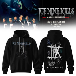 Ice Nine Kills 2027 March In Silence Tour Baseball Hoodiehorror Graphic Button Up Fan Gift
