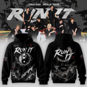Stray Kids We Don’t Follow We Run It Hoodie – Black Graphic Pullover